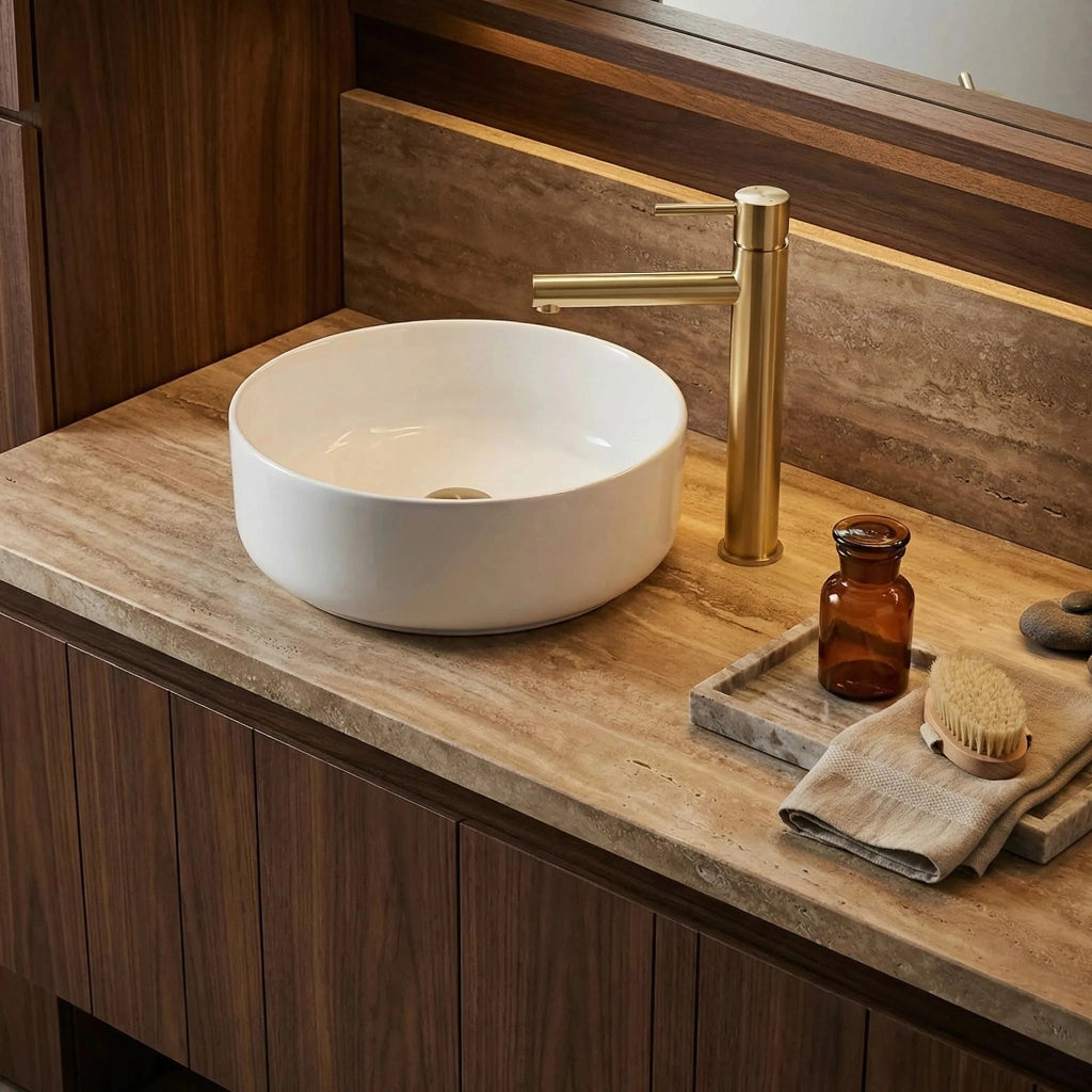 Rubinetto Da Lavabo Rea Tess Brush Gold High