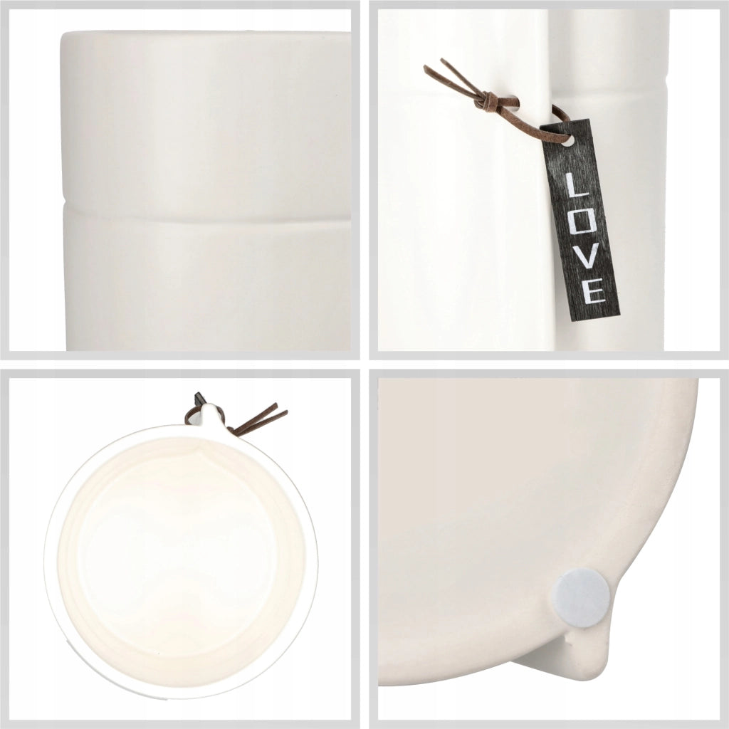 Vaso da fiori in ceramica KADAX, bianco, rotondo, 11 cm