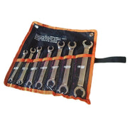 Trade Shop - Set 7 Chiavi Aperte Raccordi Dadi Svasati 6x8 9x11 10x12 13x14 15x17 16x18 19x22mm -