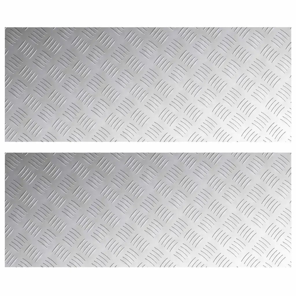 Gradini per Scale 2 pz | Tappetini per scale autoadesivi Argento 100 x 40 cm Alluminio