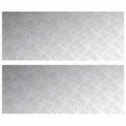 Gradini per Scale 2 pz | Tappetini per scale autoadesivi Argento 100 x 40 cm Alluminio