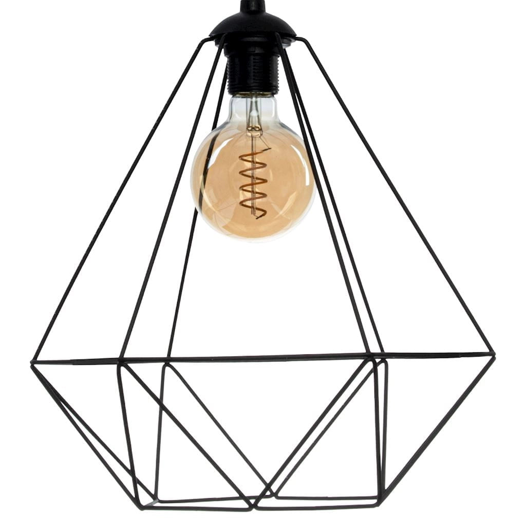 Lampada a sospensione Milagro Basket nera Ø35 E27 60W