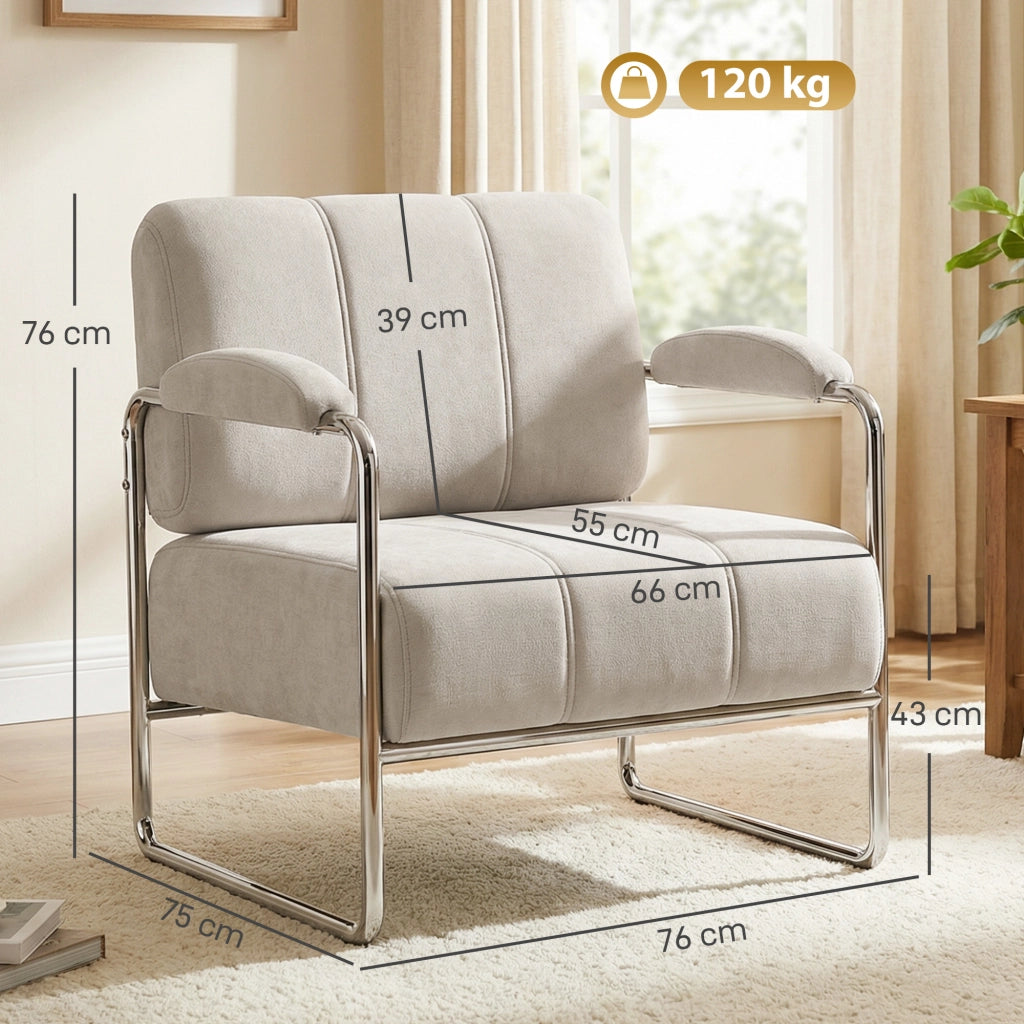 Poltrona e Poltroncina in Ciniglia Morbida ¨C Minimal ¨C Beige