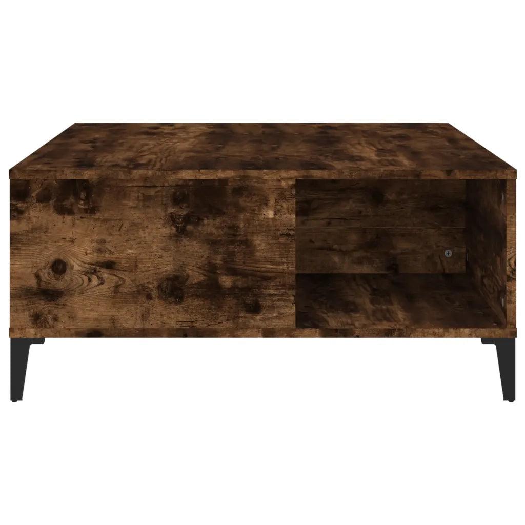 Tavolino da Salotto Rovere Fumo 80x80x36,5 cm Legno Multistrato 821105