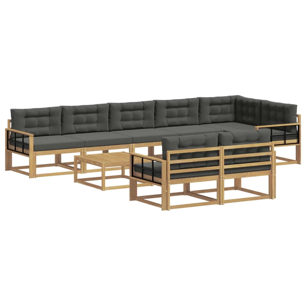 Set di divani da esterno 9 pz Bianco e Antracite Poliestere 3386666
