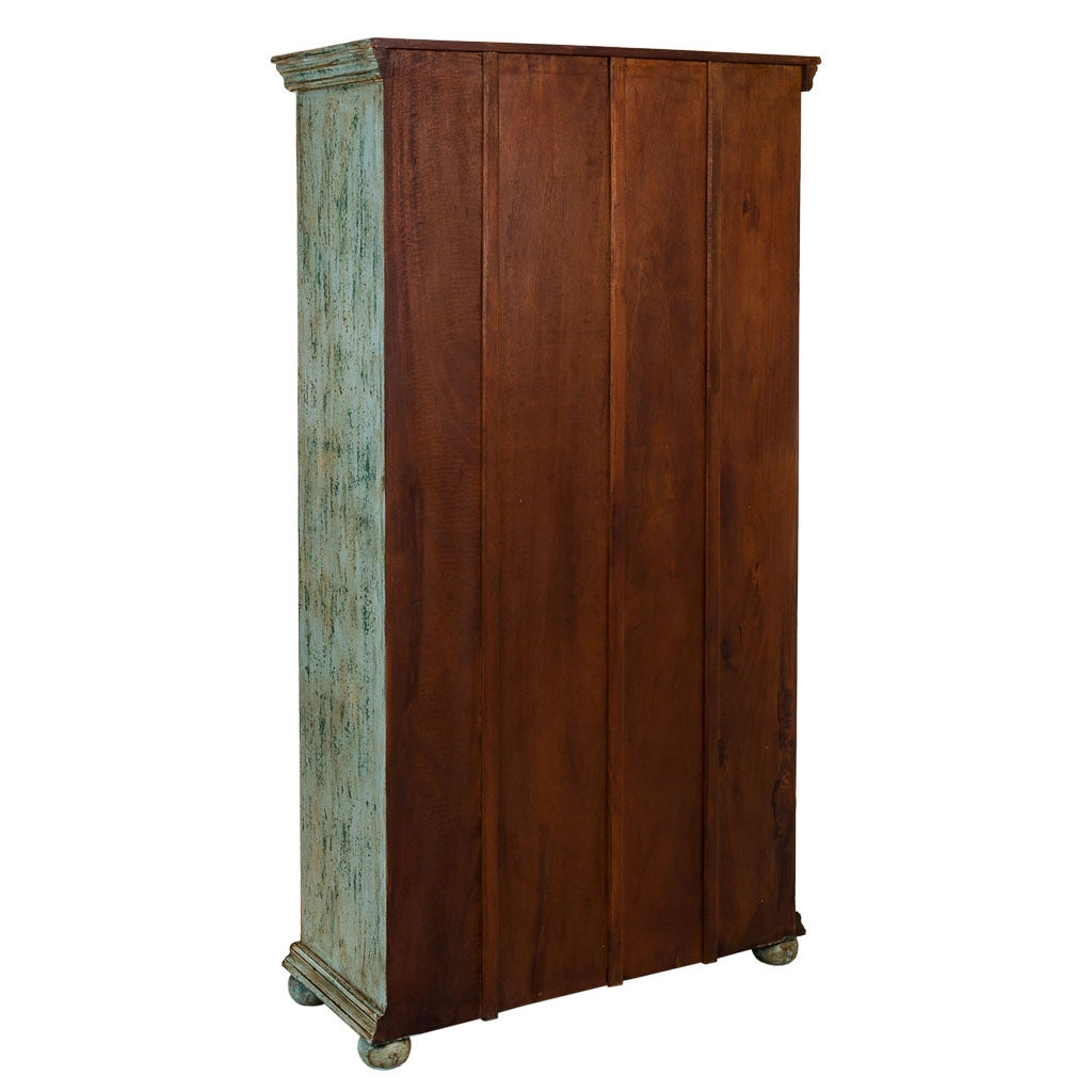 Libreria in legno blu 100x40x180