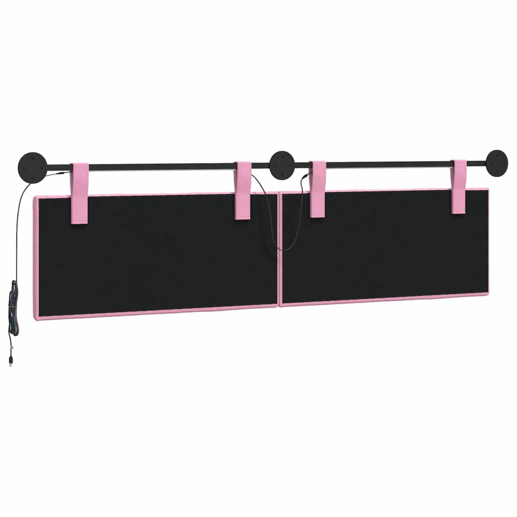 Testiera | Testata sospesa Con luce LED Rosa Tessuto