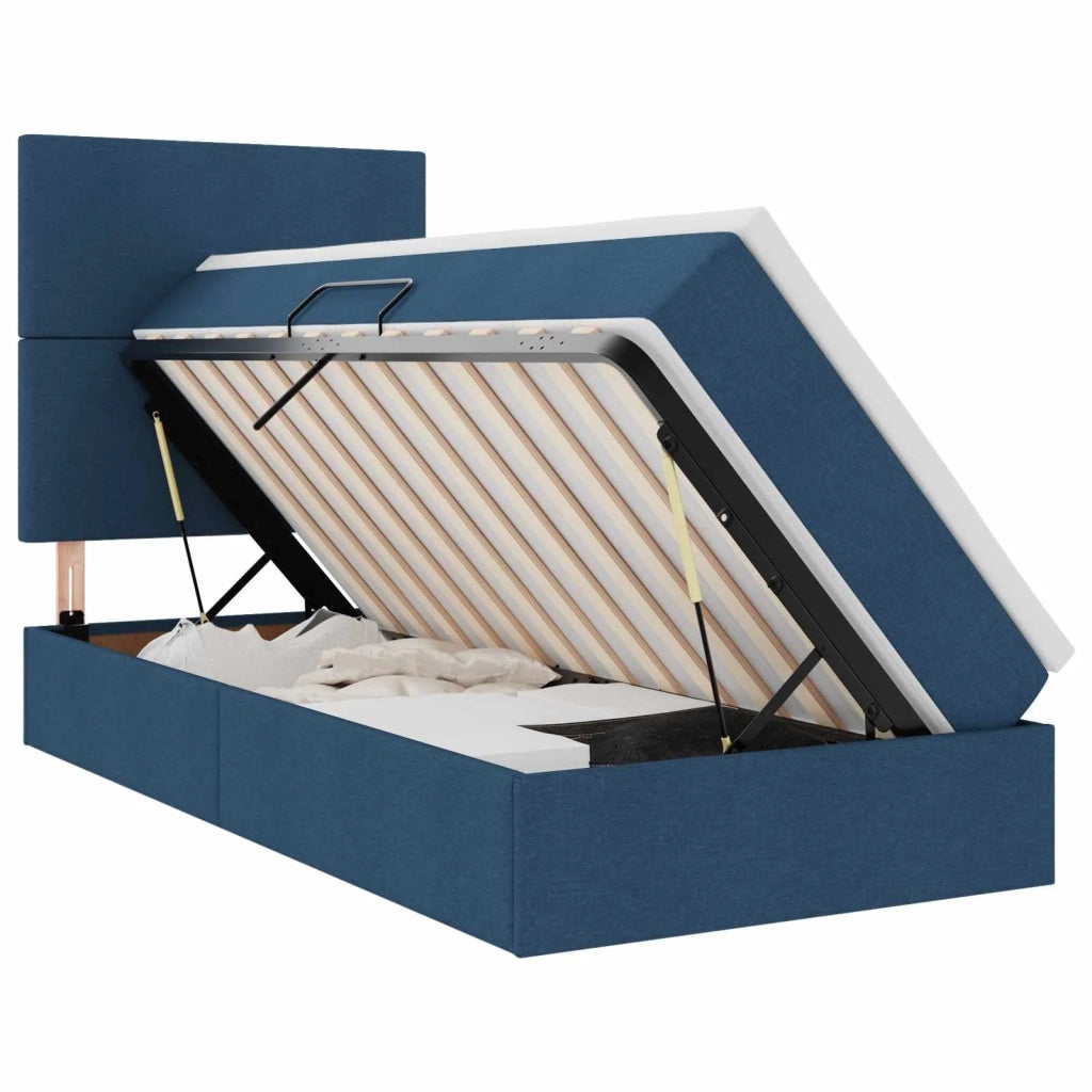 Letto con contenitore e LED con led Blu 90 x 200 cm Poliestere