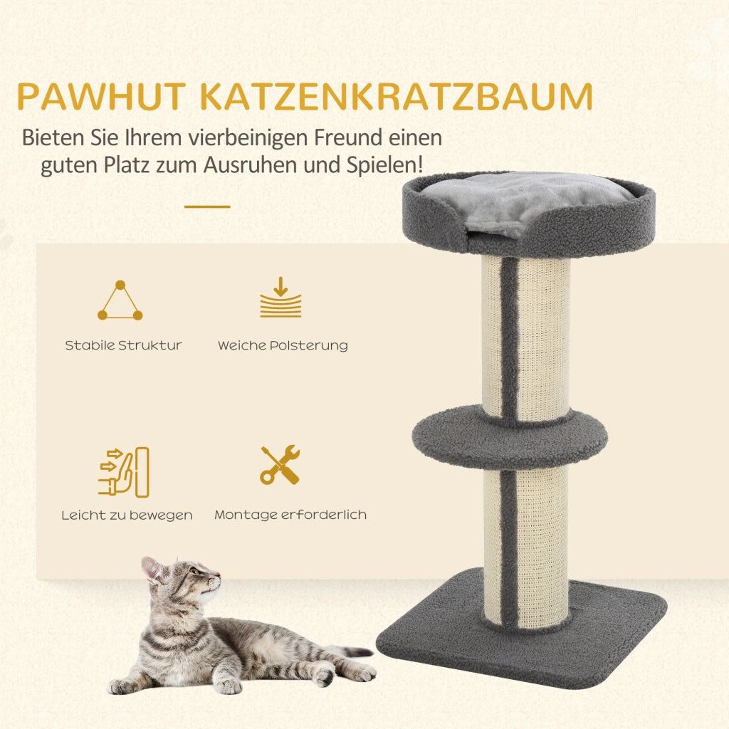 Tiragraffi per gatti con piattaforma e cuscini ¨C Minimal ¨C 91 cm, grigio