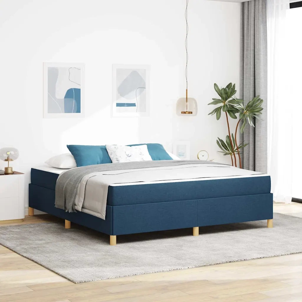 Struttura del letto con materasso Blu 180 x 200 cm Tessuto 3398961