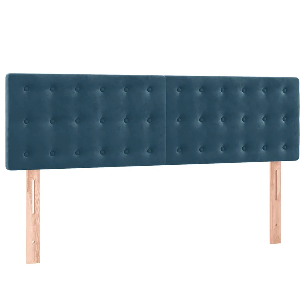 Letto a Molle con Materasso e LED Blu Scuro 140x200 cm