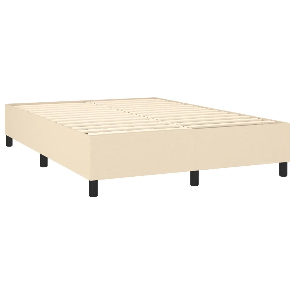 Letto a Molle con Materasso e LED Crema 140x200 cm in Tessuto 3138482
