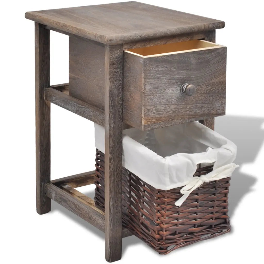 Comodino da Notte Set 2 pz in Legno Marrone 242869