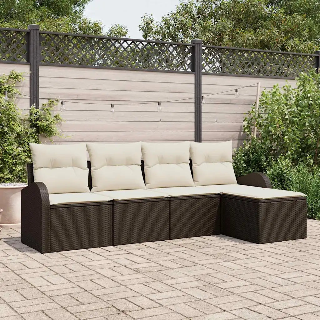 Set Divano da Giardino 5 pcs Marrone polyrattan 3345998