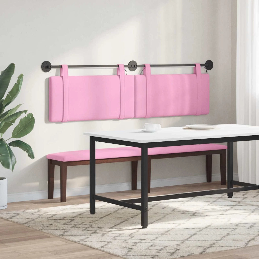 Testiera sospesa Con luce LED Rosa Tessuto 3424007
