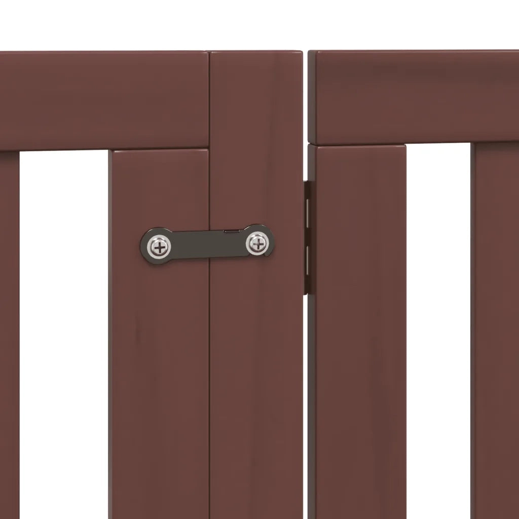 Cancello Cani Porta Pieghevole Marrone 4 Pannelli 320cm Pioppo 352265
