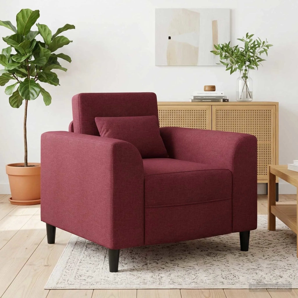 Poltrona Rosso Vino Tessuto 42042457