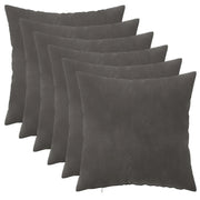 Federa 6 pcs HEERLEN Grigio Scuro 40 x 40 cm Velluto 908360