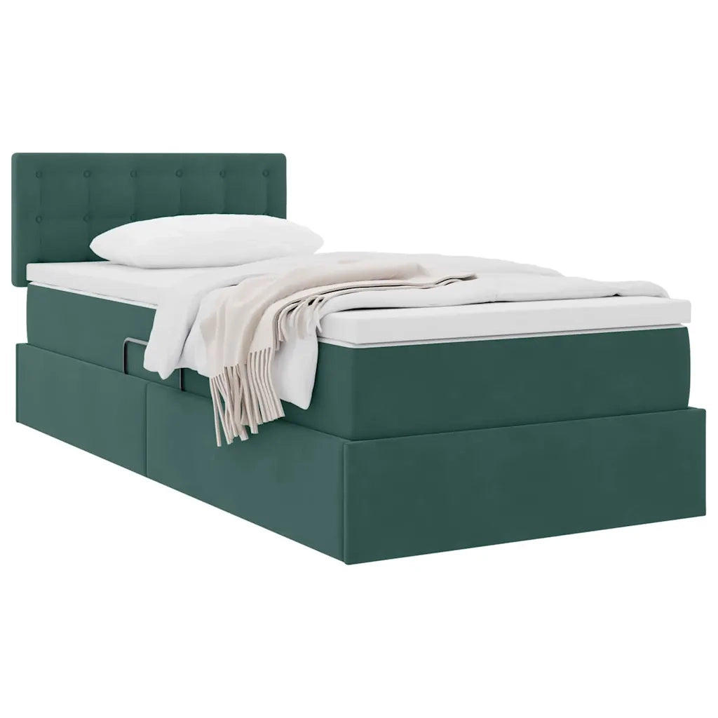 Letto con Contenitore Verde Scuro 90 x 200 cm Velluto 3370854