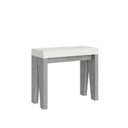 Consolle allungabile 90x40/300 cm Naxor Mix piano Bianco Frassino - struttura Cemento
