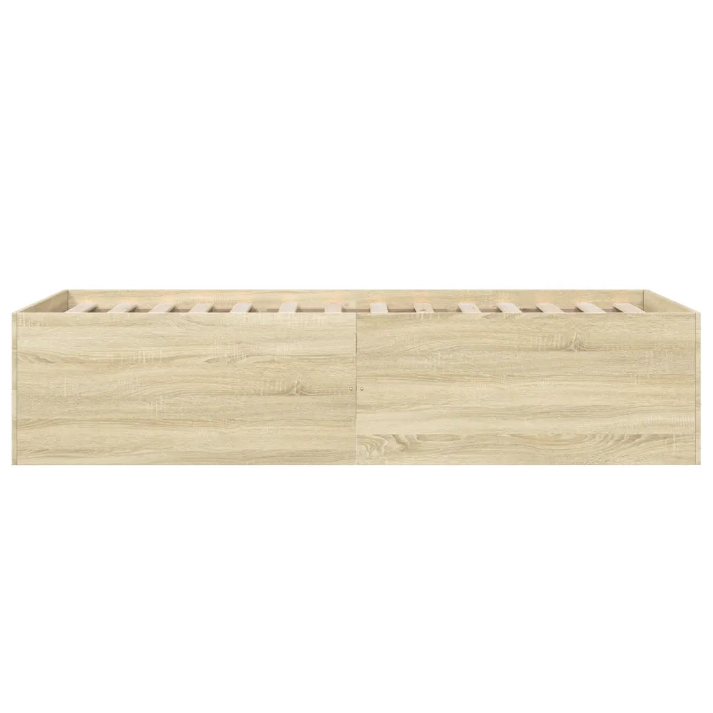 Letto singolo | Letto per adulti | Giroletto Rovere Sonoma 90x190 cm in Legno Multistrato