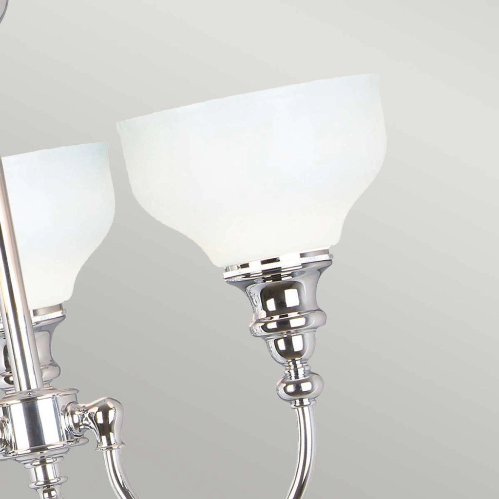 Plafoniera classica cromata vetro Cheadle 3xG9 Elstead