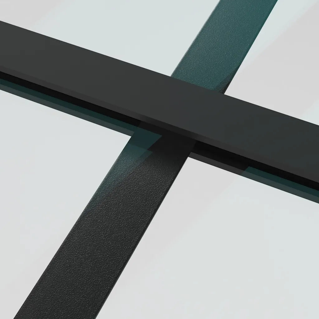 Porta Scorrevole con Ferramenta Nera 76x205 cm in Vetro ESG 3375808