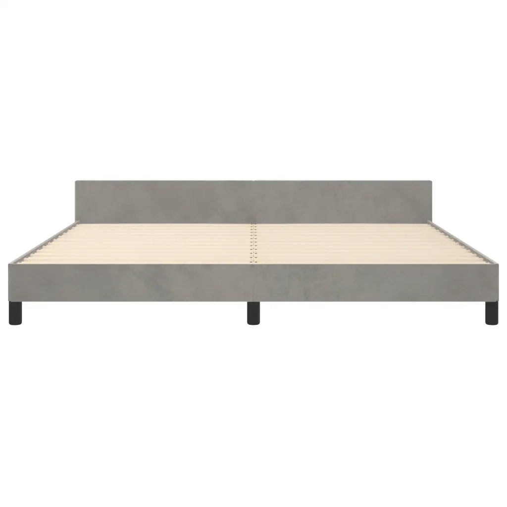Giroletto senza Materasso Grigio Chiaro 200x200 cm Velluto