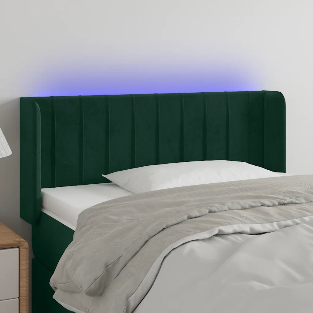 Testiera | Testata a LED Verde Scuro 83x16x78/88 cm in Velluto