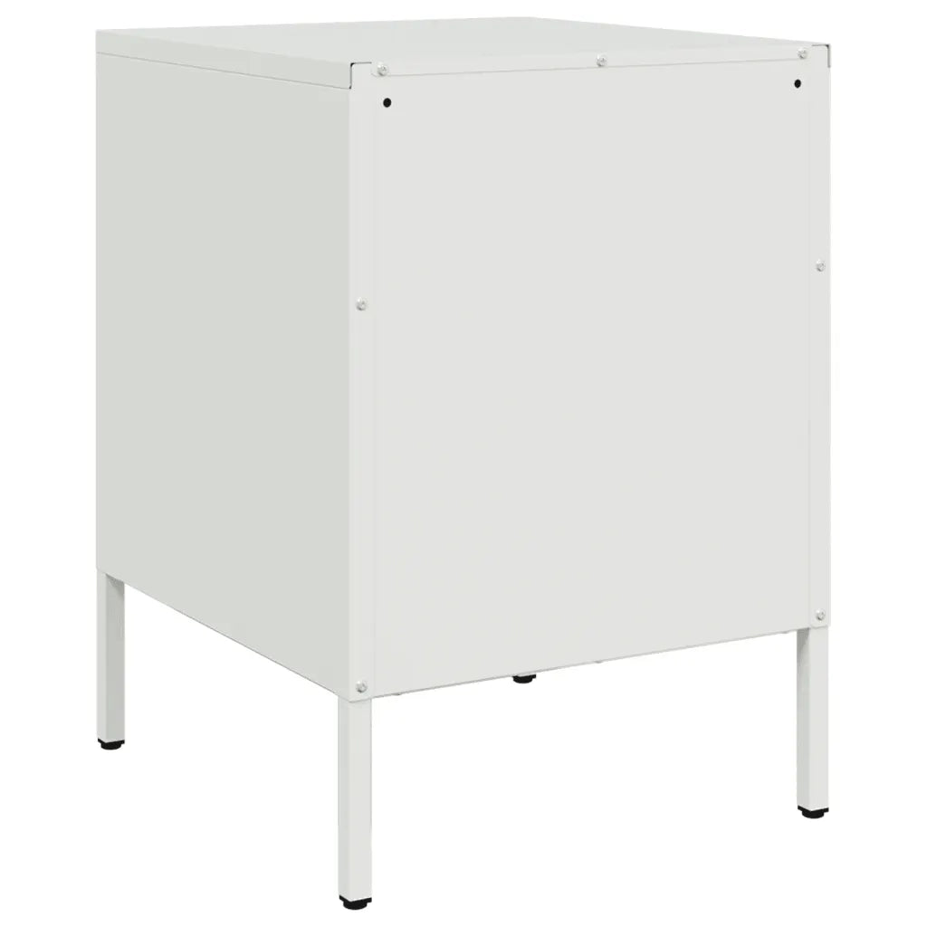 Comodino Bianco 36x39x50,5 cm in Acciaio 842932
