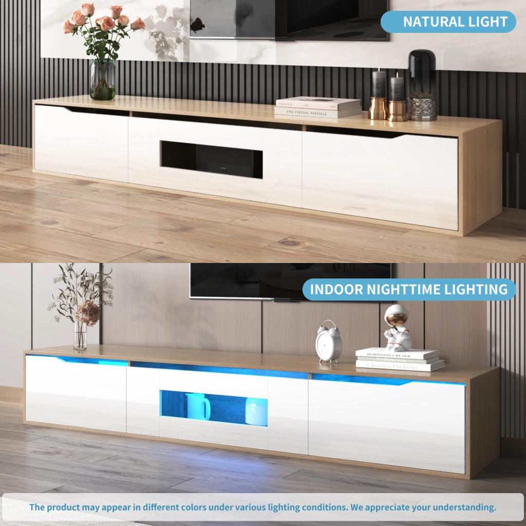 Cassettiera per TV bianca lucida in truciolare lunghezza 180 cm
