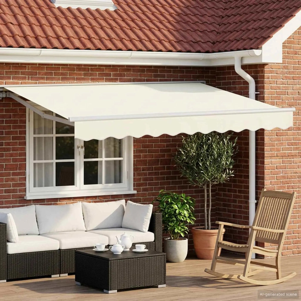 Cornice per Tenda Manuale con LED Crema e Bianco 3 x 2,5 m 3420573