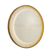 Specchio Luxo LED, metallo dorato con effetto marmo