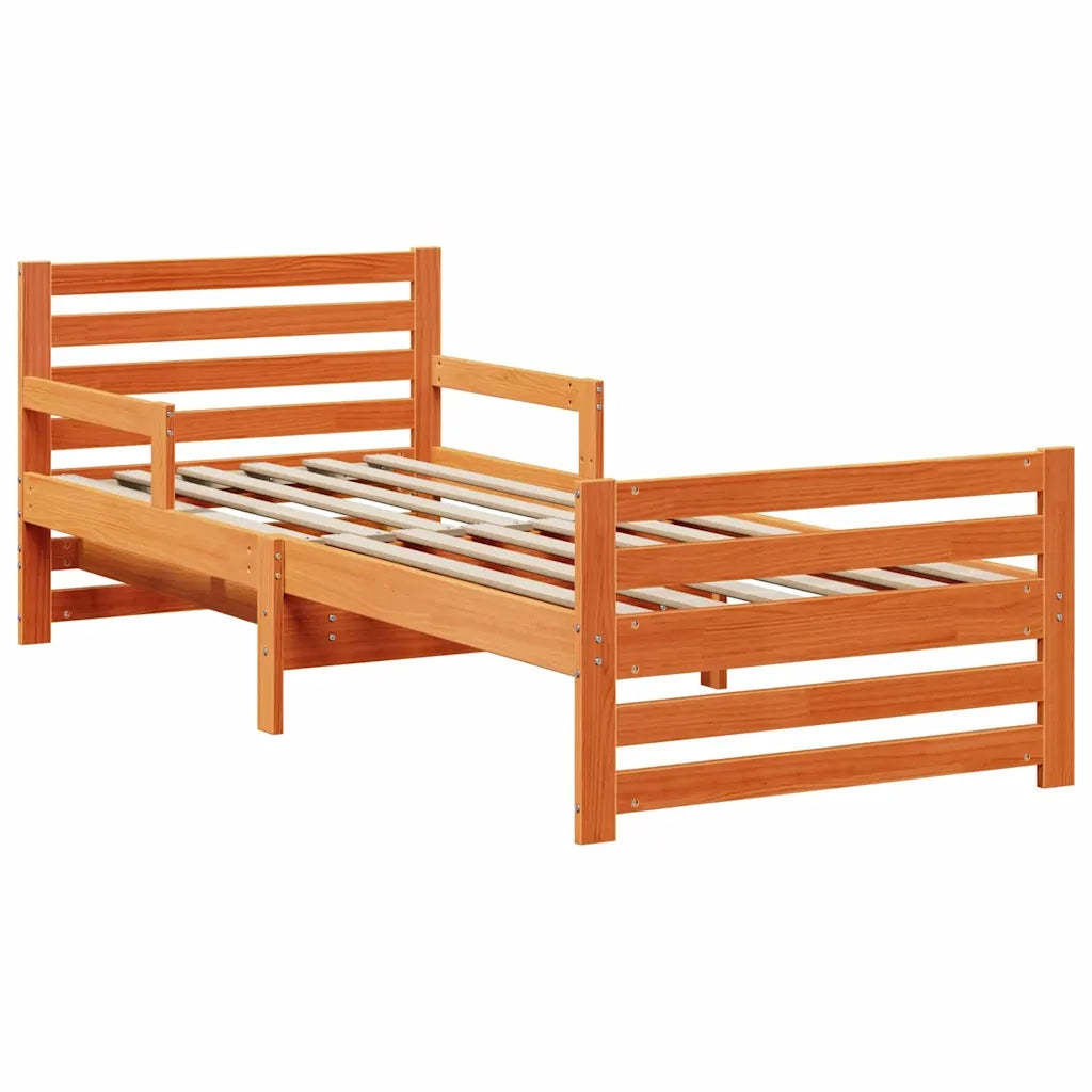 Letto singolo | Letto per adulti | Struttura del letto con testiera Marrone cerato 80 x 200 cm