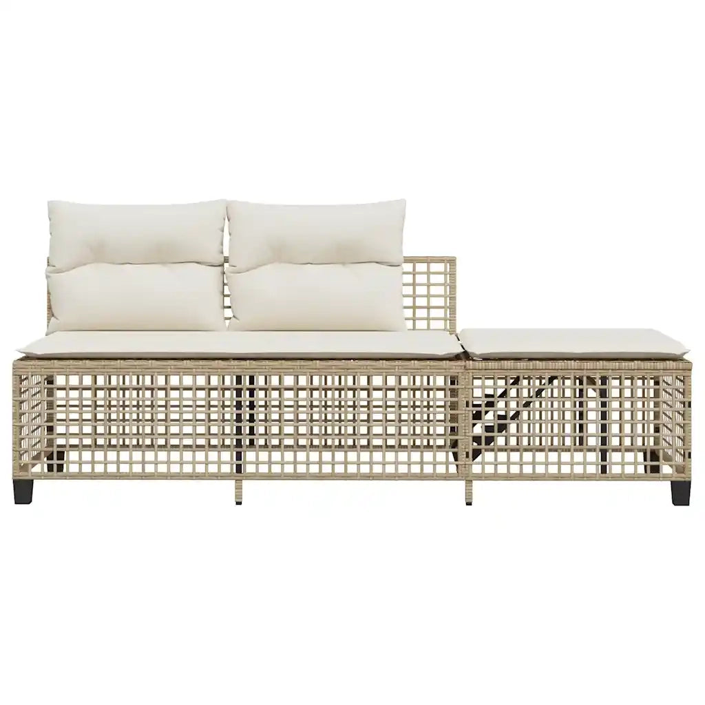 Set Divano ad Angolo 3 pz | Set Salotto da Giardino con Cuscini Beige in Polyrattan