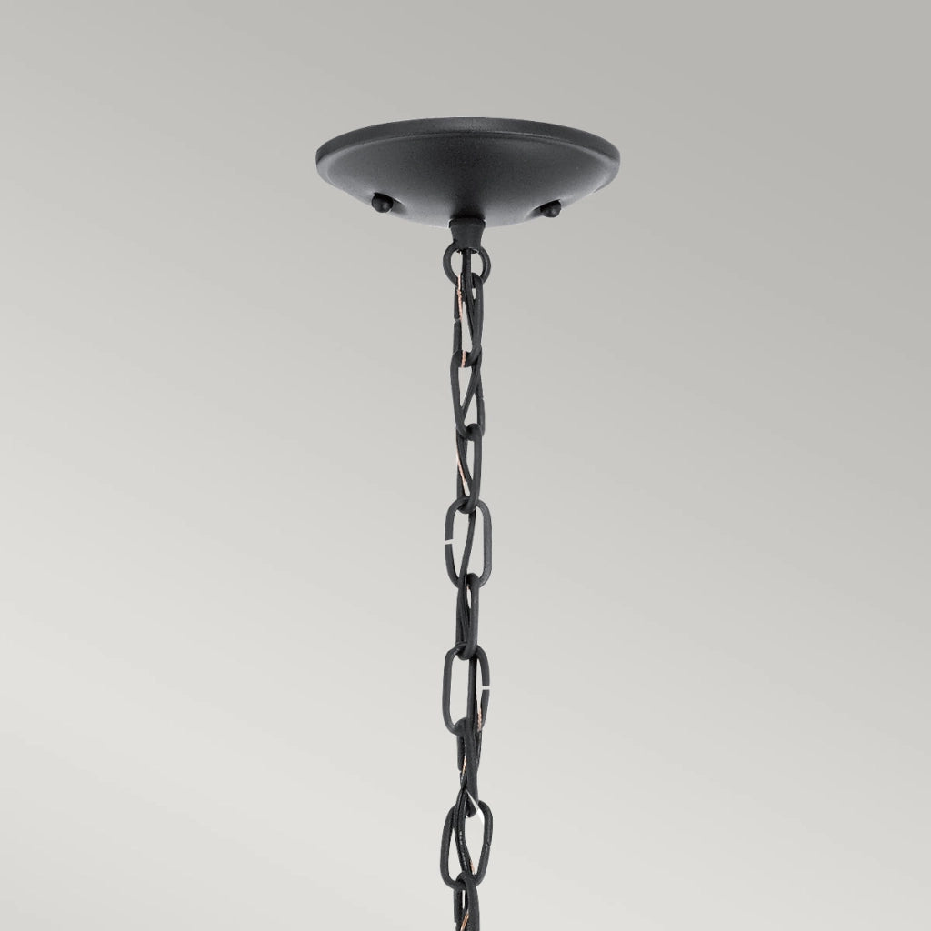 Lampada a sospensione esterna Vandalia Kichler nera E14