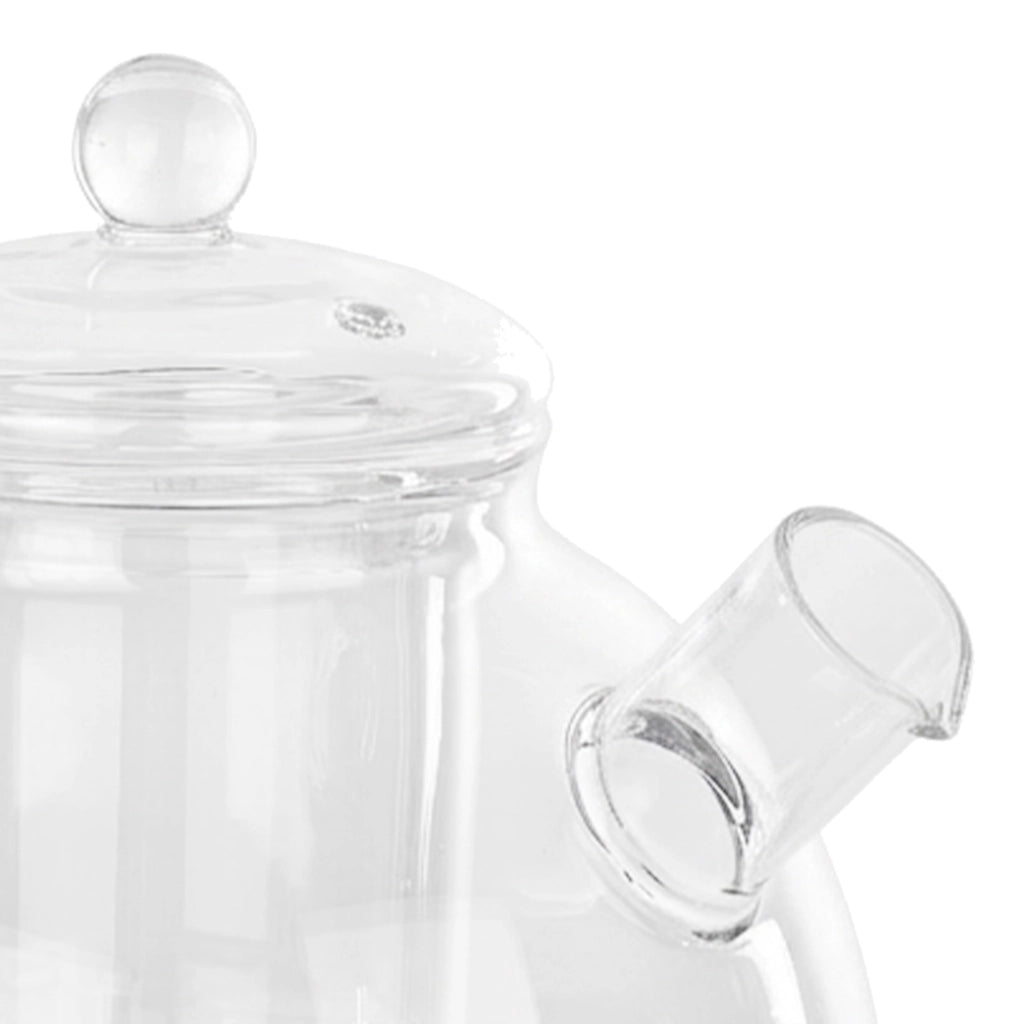 Teiera in vetro resistente al calore KADAX con infusore per tisane da 1,1 l e coperchio.