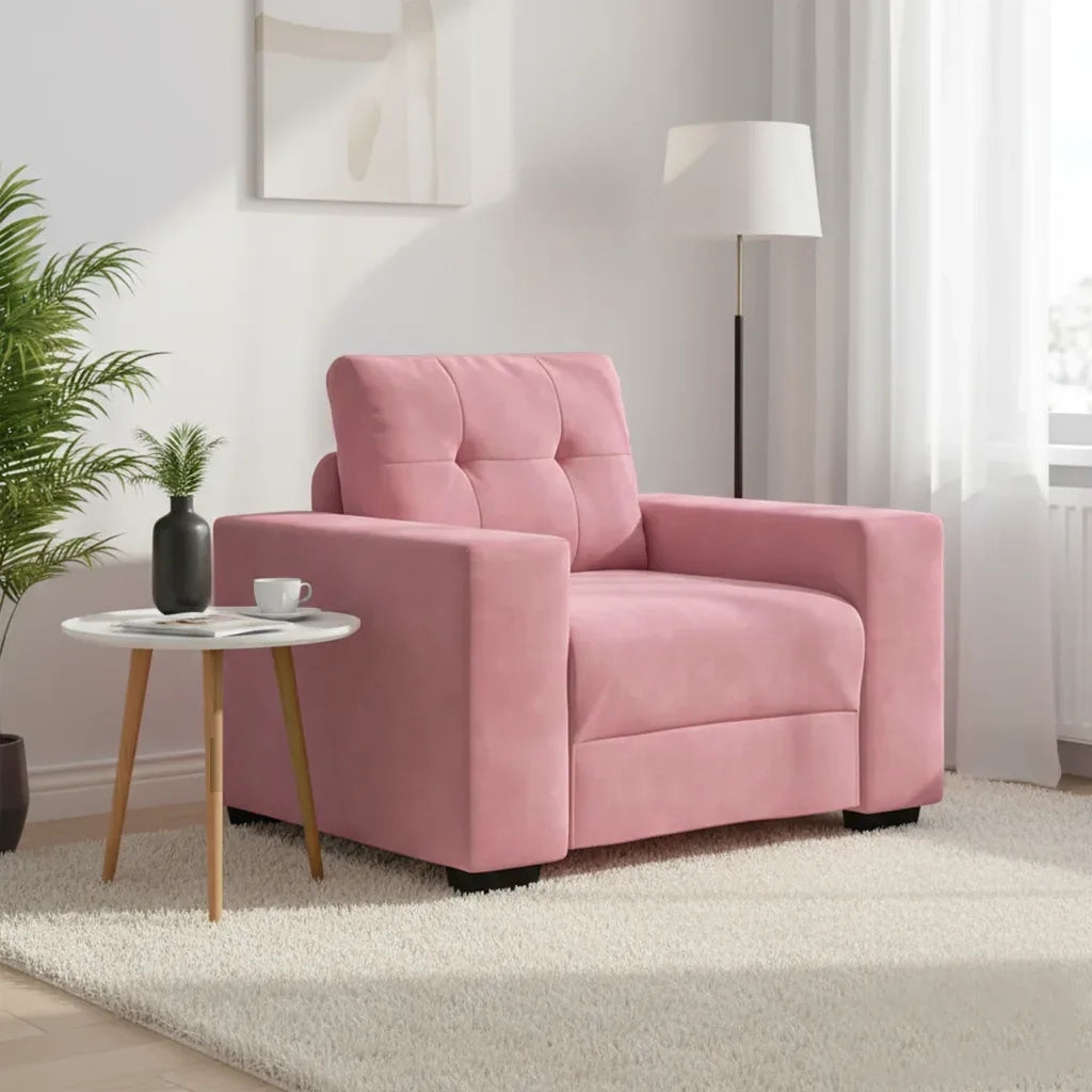 Divano Sedia Rosa 100x78x80 cm Velluto 4105101