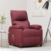 Poltrona Massaggiante Elettrica Rosso Vino in Tessuto 342462