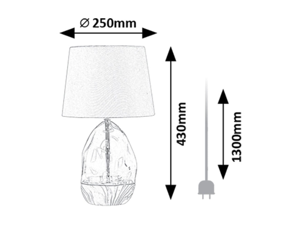 Lampada tavolo Rabalux Apolonia vetro, paralume bianco