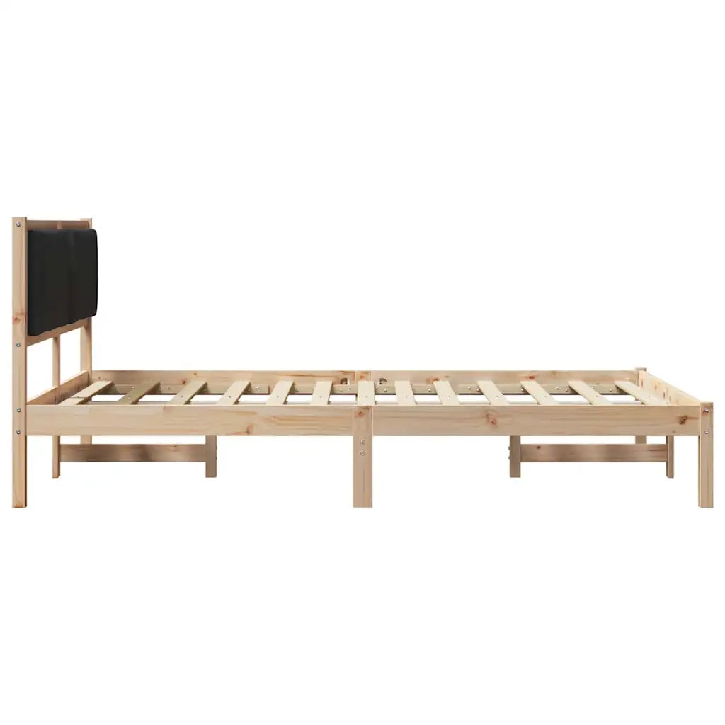Letto matrimoniale | Letto per adulti | Struttura del letto Nero 140 x 200 cm Pino massello