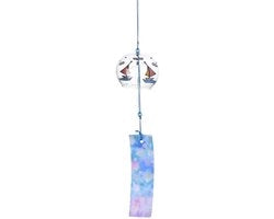 Decorazione a Vento Mini in Vetro Blu - Borosilicato - 6x7cm - Decorazione da Appeso per Camera da Pranzo - Decorazione da Appeso per Auto - Decorazione a Vento con Orologio a Vento