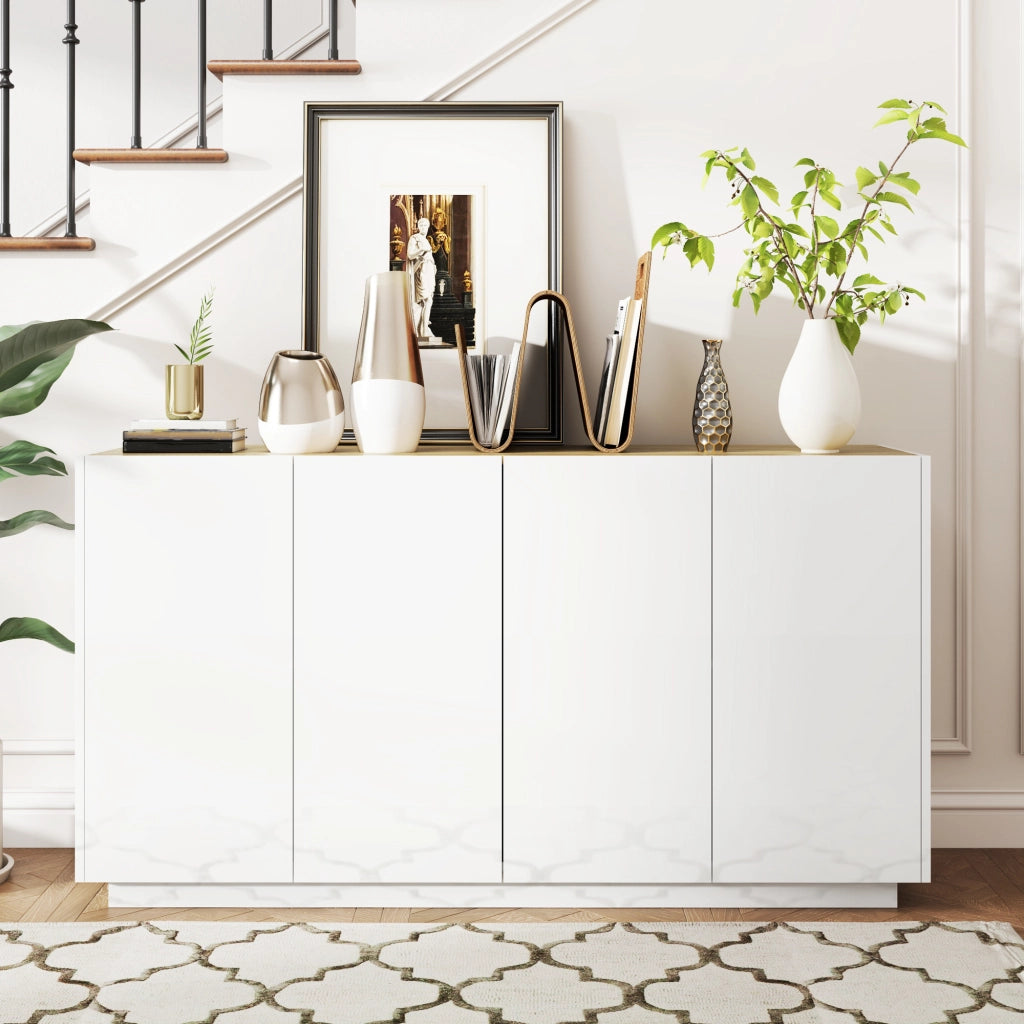 Buffet con ante ¨C Minimal ¨C Bianco laccato 140x40x75 cm