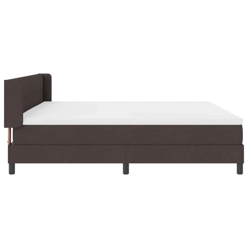 Letto a molle con testiera Marrone Scuro 200 x 200 cm Tessuto 3341128