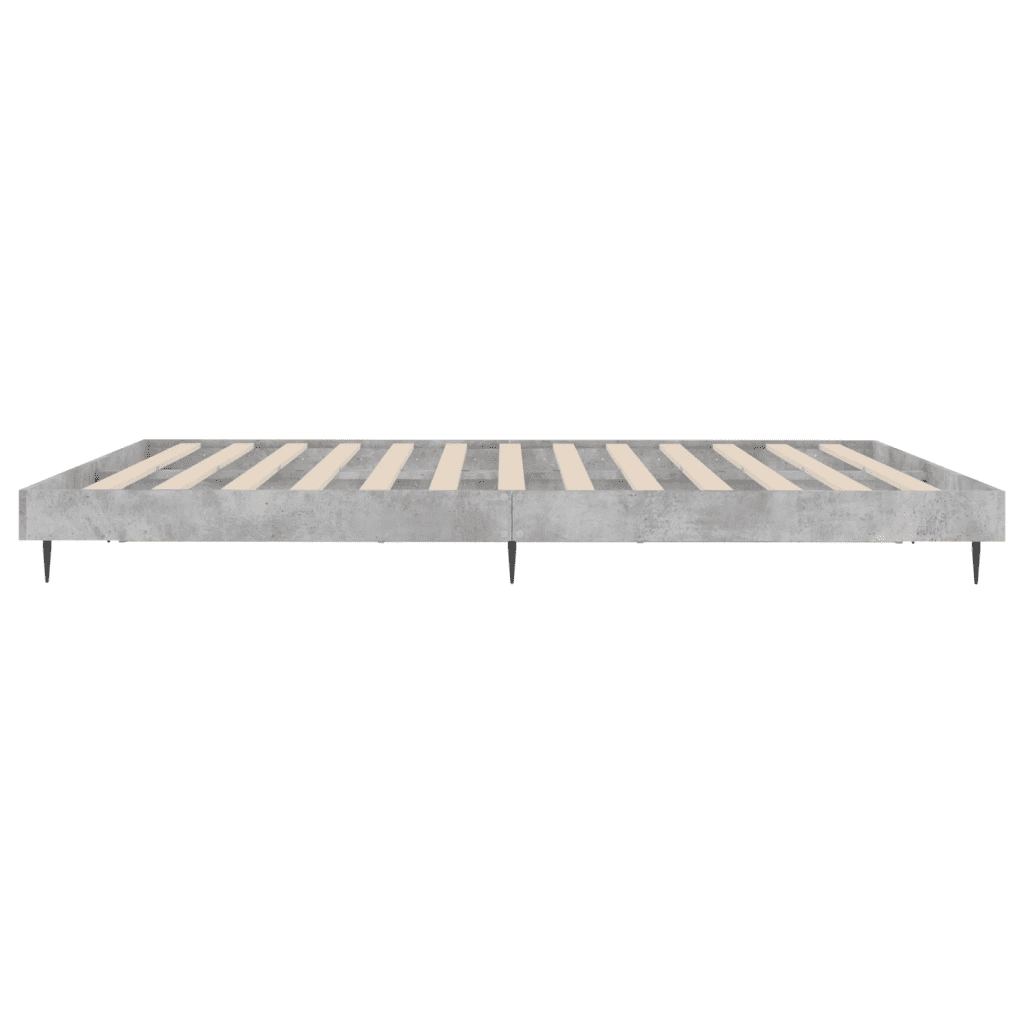 Letto matrimoniale | Letto per adulti | Giroletto Grigio Cemento 120x200 cm in Legno Multistrato