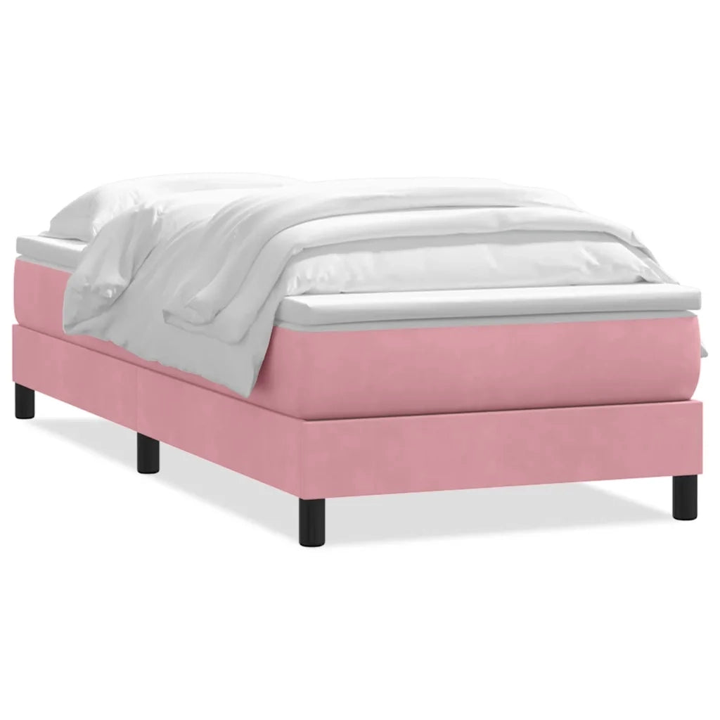 Giroletto a Molle con Materasso Rosa 90x210 cm Velluto 3315908