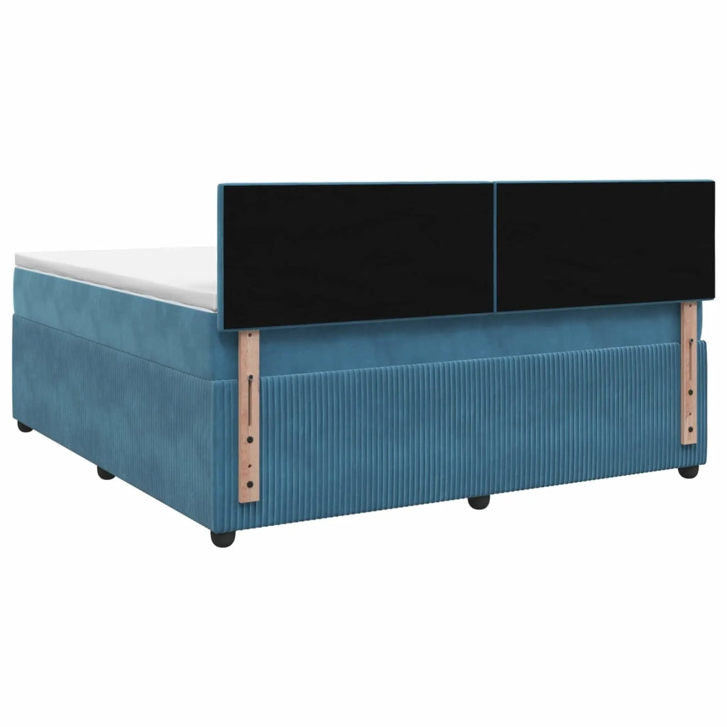 Letto box spring con materasso Blu 160 x 200 cm Velluto 3453183