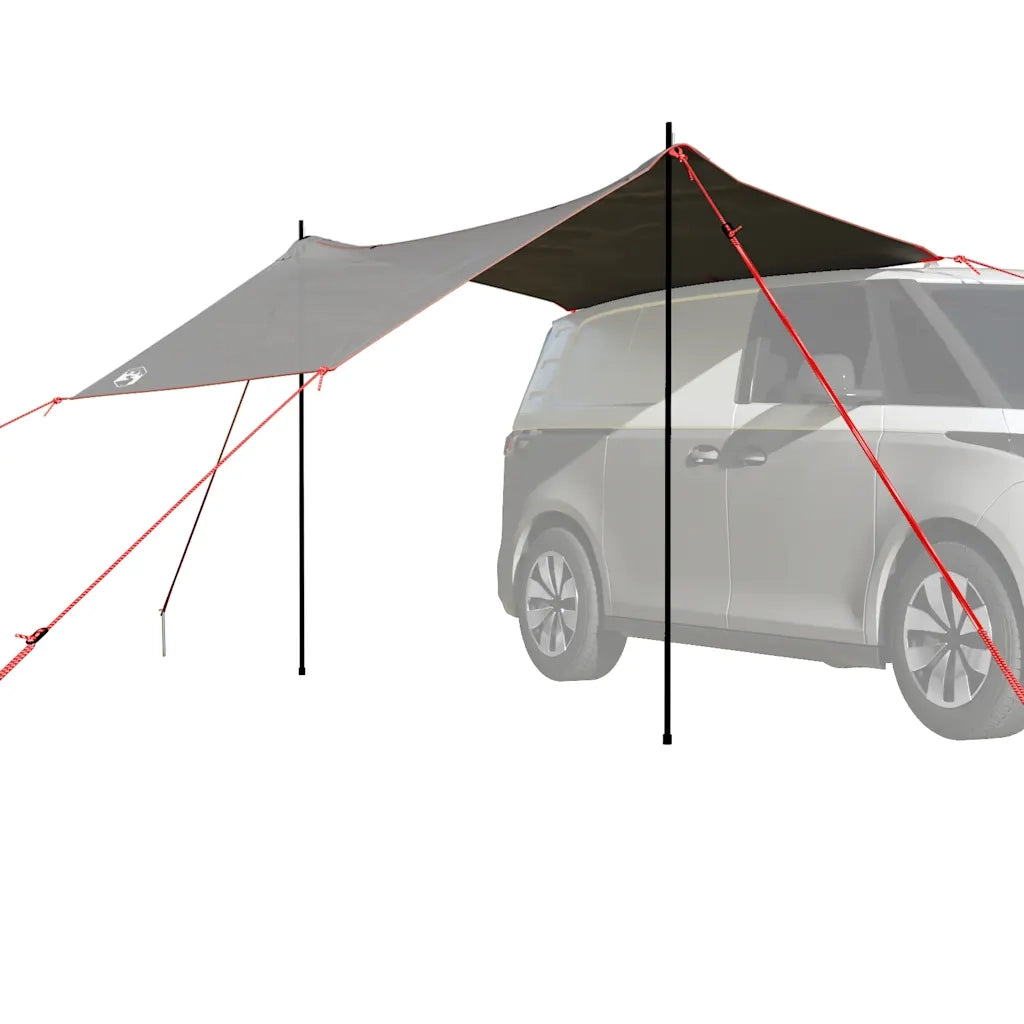 Tenda da Campeggio per Auto Grigio e Arancione Impermeabile 4009520