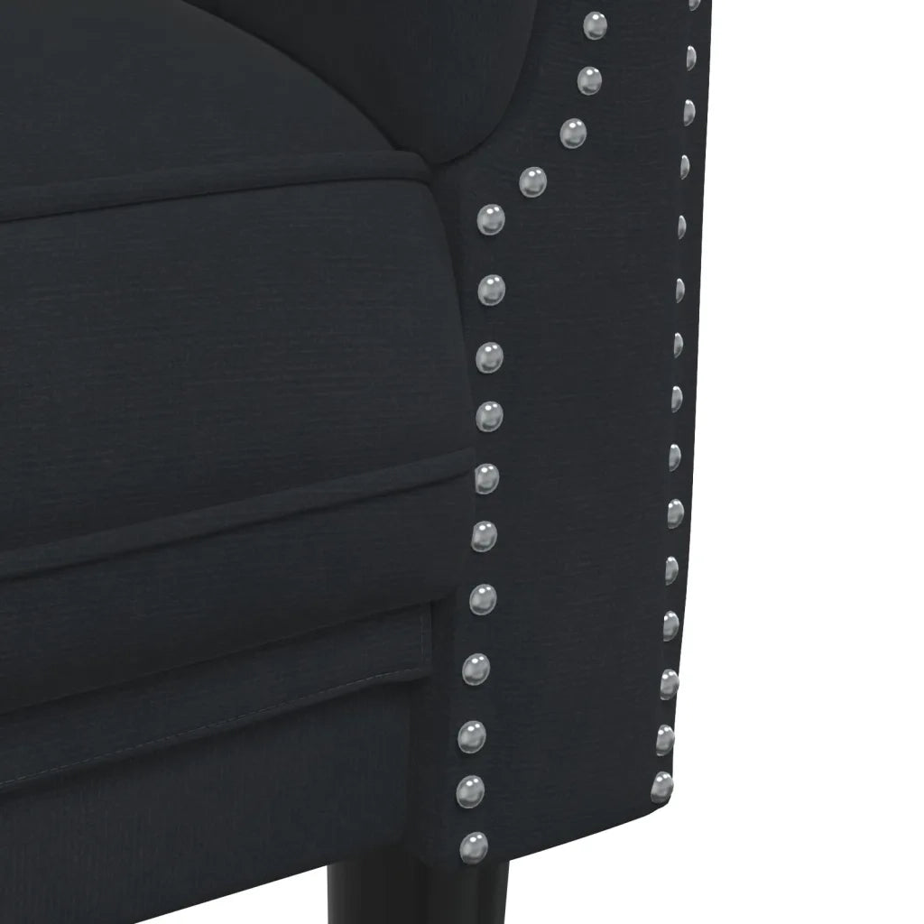 Set di Divani 3 pz Nero in Velluto