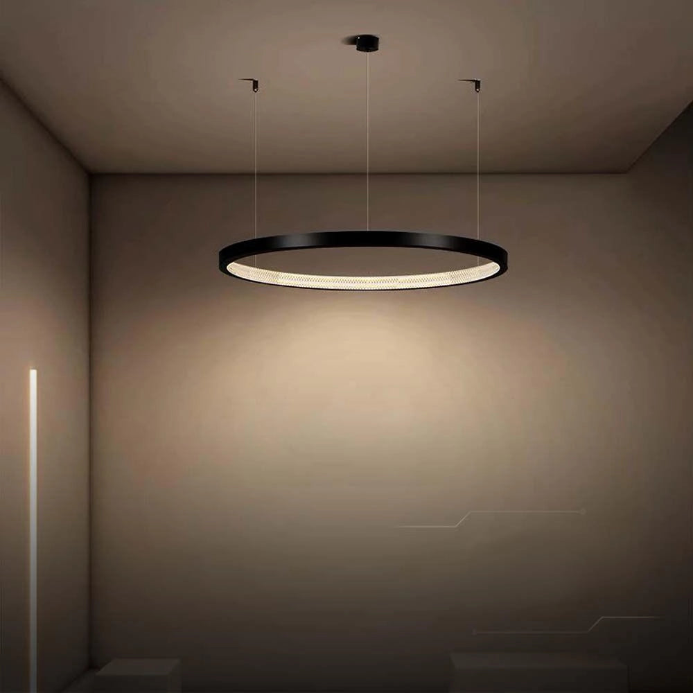 Lampada a sospensione LED anello nera 3000K V-TAC VT-7823